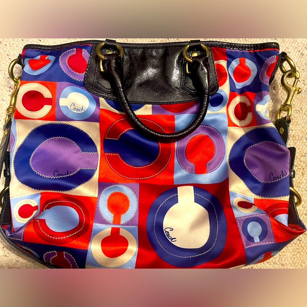Coach Purse Coach 13253 Madison Op Art Julianne Shoulder Bag Tote Handbag Purse
